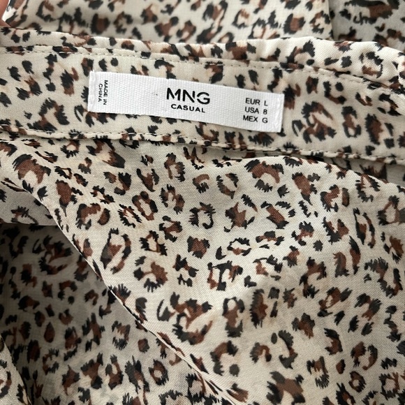 Mango Leopard Print Sheer Chiffon Button Down - Picture 6 of 6
